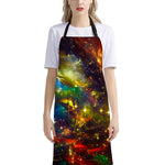 Colorful Universe Galaxy Space Print Bib Apron With Pocket
