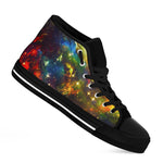 Colorful Universe Galaxy Space Print Black High Top Sneakers