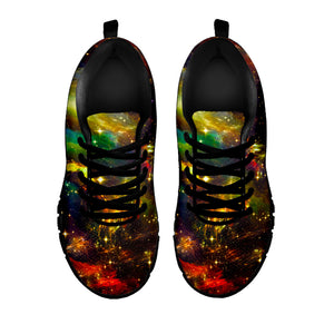 Colorful Universe Galaxy Space Print Black Running Shoes