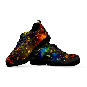 Colorful Universe Galaxy Space Print Black Running Shoes