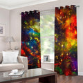 Colorful Universe Galaxy Space Print Dimout Grommet Curtains