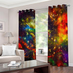 Colorful Universe Galaxy Space Print Blackout Grommet Curtains