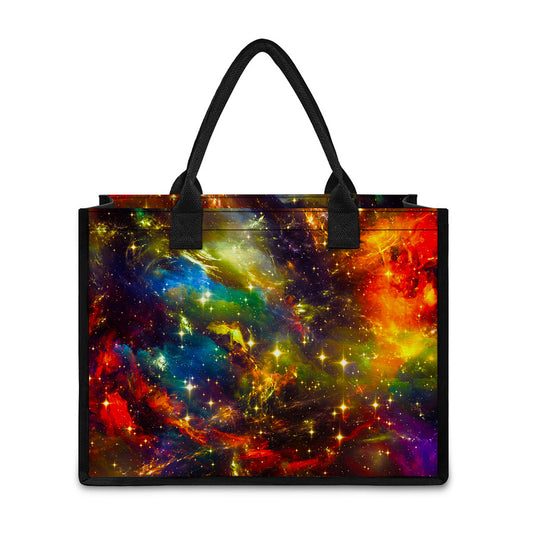 Colorful Universe Galaxy Space Print Canvas Tote Bag