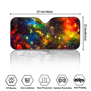 Colorful Universe Galaxy Space Print Car Windshield Sun Shade