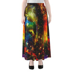 Colorful Universe Galaxy Space Print Chiffon Maxi Skirt
