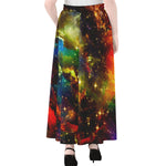 Colorful Universe Galaxy Space Print Chiffon Maxi Skirt
