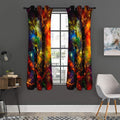 Colorful Universe Galaxy Space Print Grommet Curtain Panels