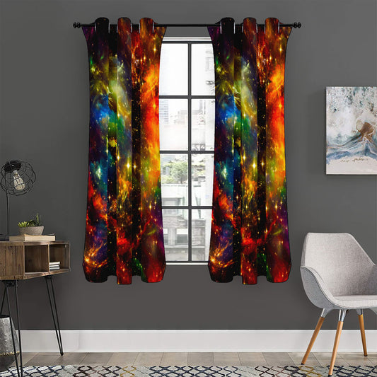 Colorful Universe Galaxy Space Print Curtain