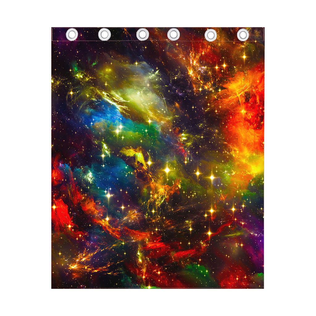 Colorful Universe Galaxy Space Print Curtain