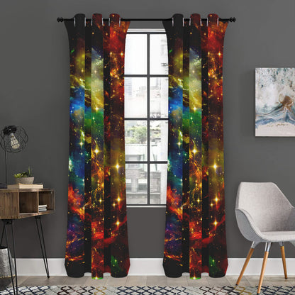 Colorful Universe Galaxy Space Print Curtain