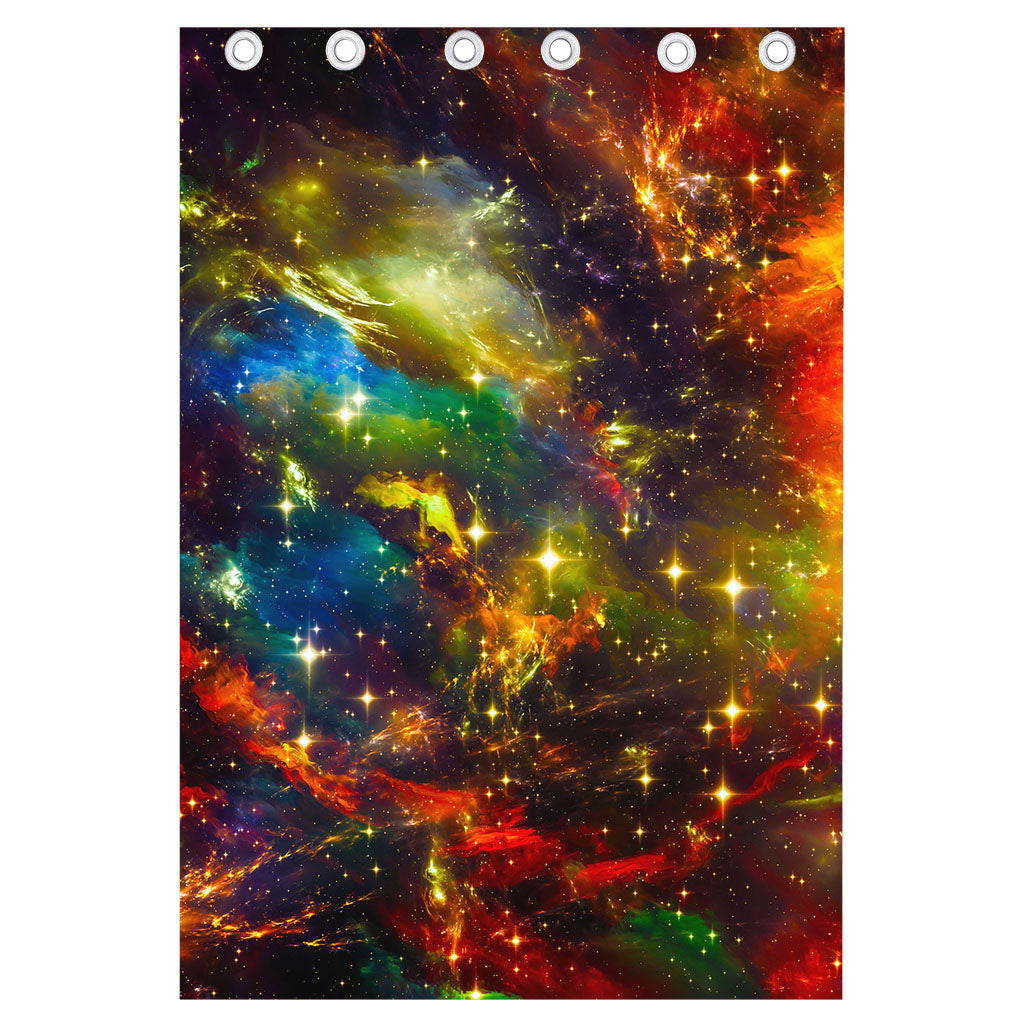 Colorful Universe Galaxy Space Print Curtain