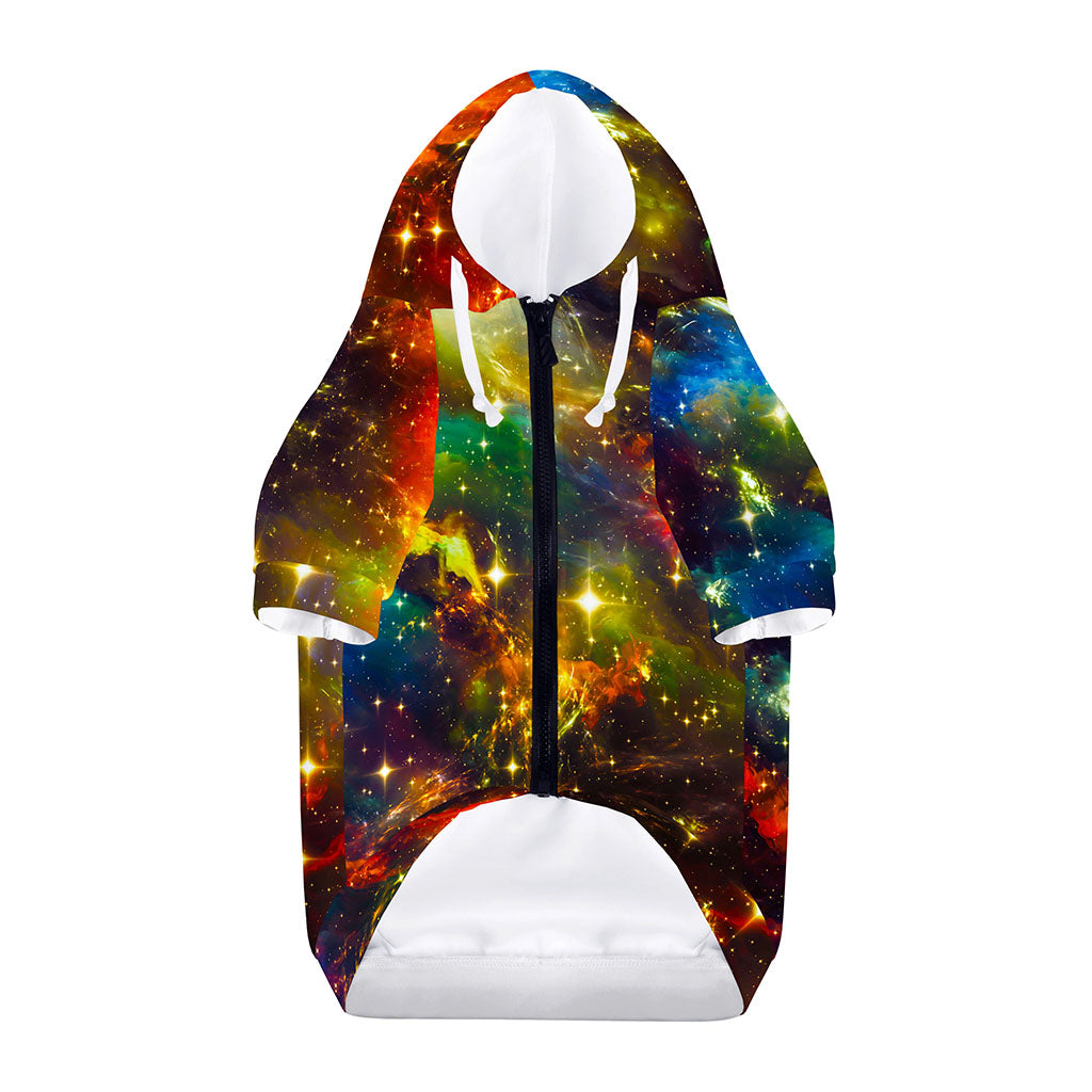 Colorful Universe Galaxy Space Print Dog Zip Up Hoodie