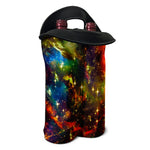 Colorful Universe Galaxy Space Print Double Neoprene Wine Tote