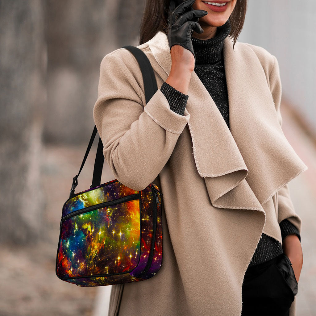 Colorful Universe Galaxy Space Print Double Strap Bible Bag