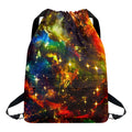 Colorful Universe Galaxy Space Print Drawstring Backpack