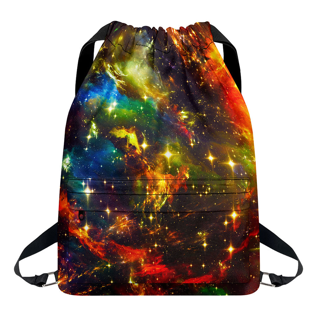 Colorful Universe Galaxy Space Print Drawstring Backpack