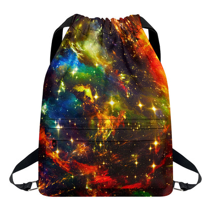 Colorful Universe Galaxy Space Print Drawstring Backpack