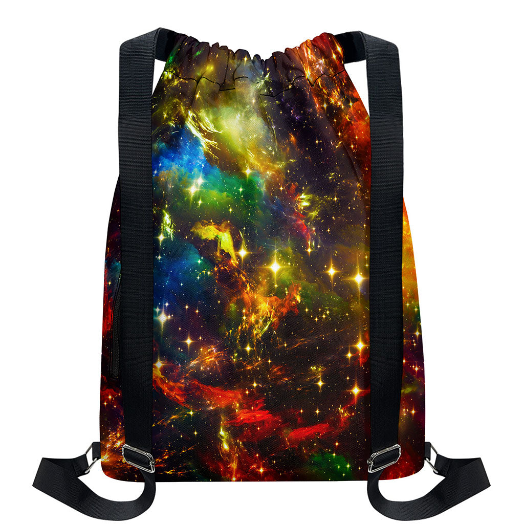 Colorful Universe Galaxy Space Print Drawstring Backpack