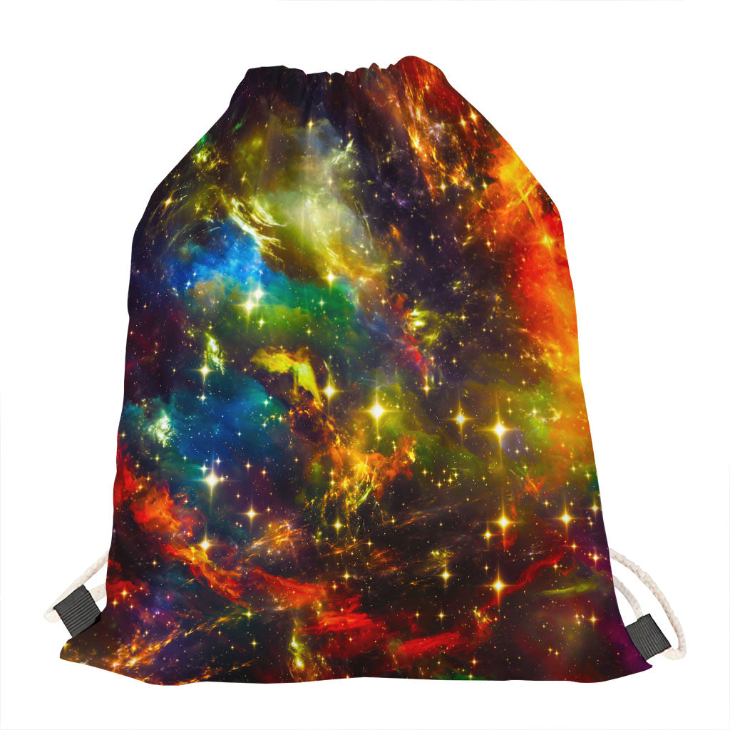 Colorful Universe Galaxy Space Print Drawstring Bag