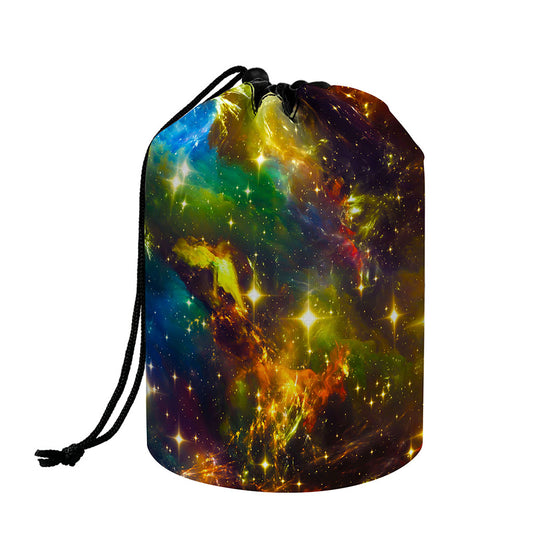 Colorful Universe Galaxy Space Print Drawstring Makeup Bag