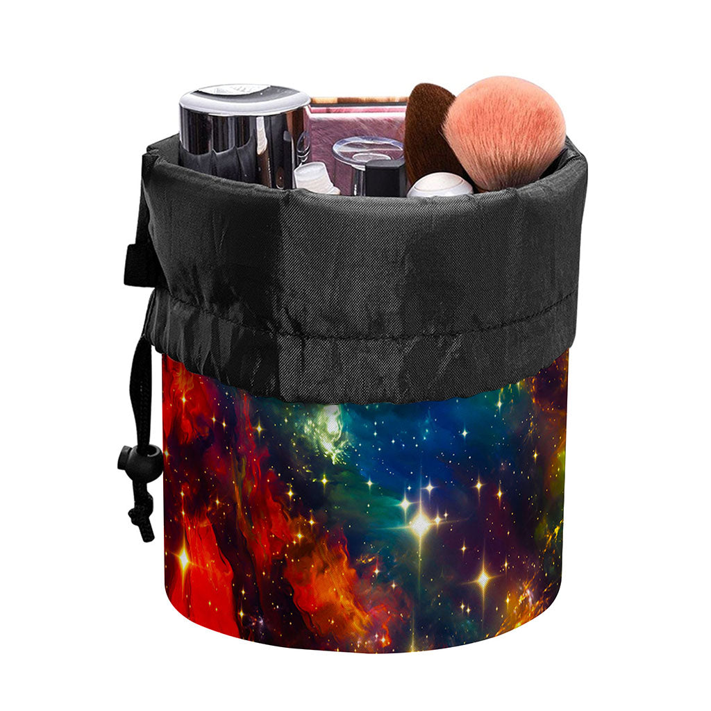 Colorful Universe Galaxy Space Print Drawstring Makeup Bag