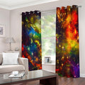 Colorful Universe Galaxy Space Print Extra Wide Grommet Curtains