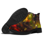 Colorful Universe Galaxy Space Print Flat Ankle Boots