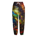 Colorful Universe Galaxy Space Print Fleece Lined Knit Pants