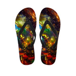 Colorful Universe Galaxy Space Print Flip Flops
