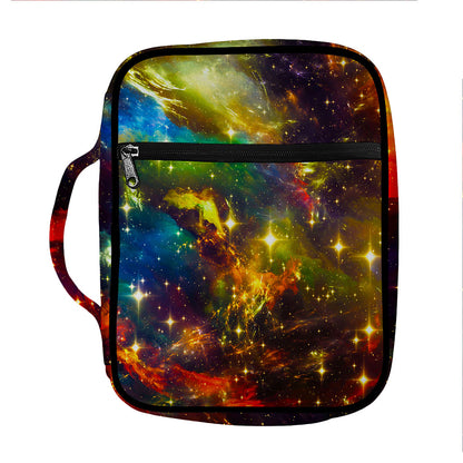 Colorful Universe Galaxy Space Print Front Pocket Bible Bag