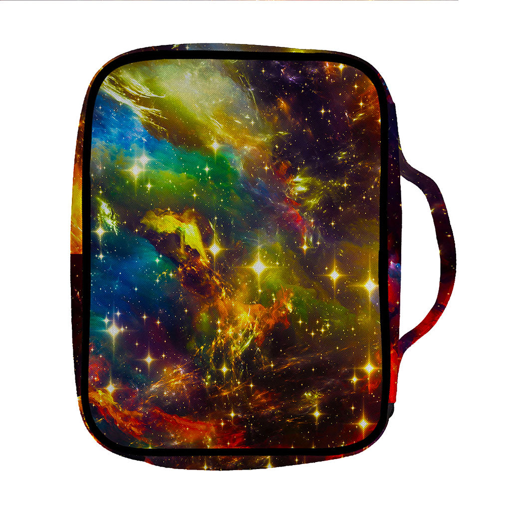 Colorful Universe Galaxy Space Print Front Pocket Bible Bag