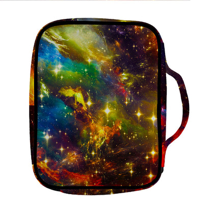 Colorful Universe Galaxy Space Print Front Pocket Bible Bag