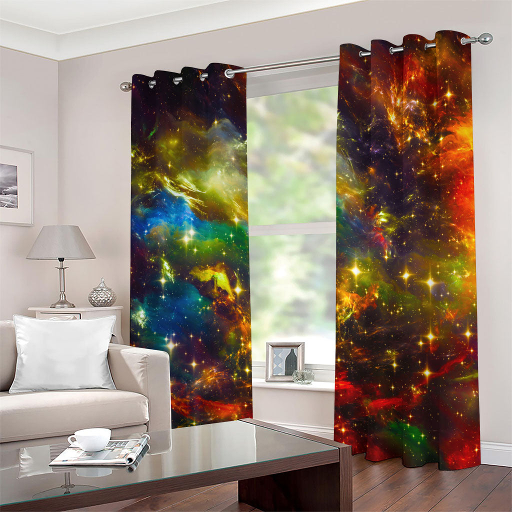 Colorful Universe Galaxy Space Print Grommet Curtains