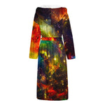 Colorful Universe Galaxy Space Print Hooded Bathrobe