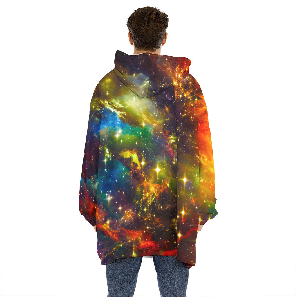 Colorful Universe Galaxy Space Print Hoodie Blanket
