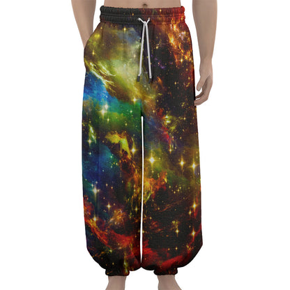 Colorful Universe Galaxy Space Print Lantern Pants