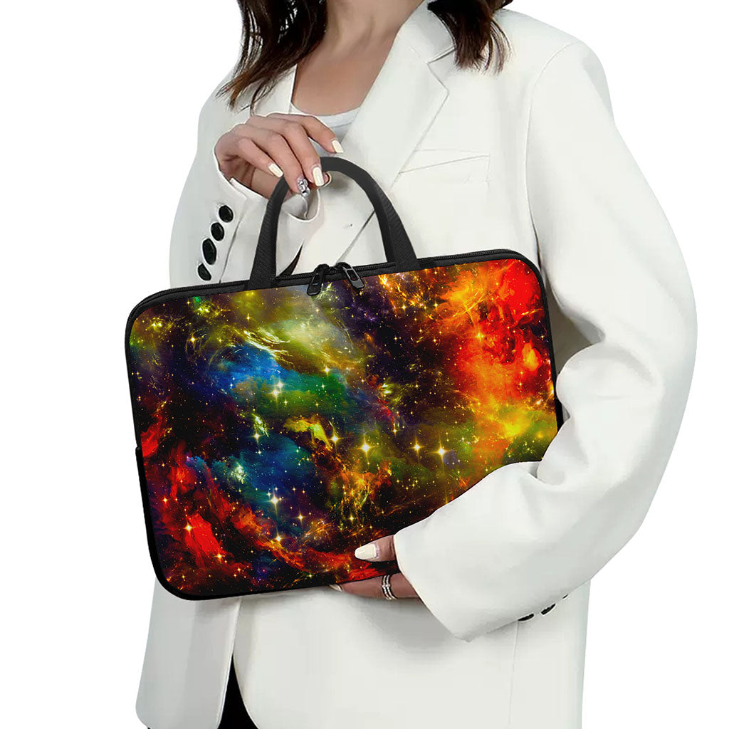 Colorful Universe Galaxy Space Print Laptop Sleeve With Handle