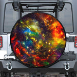 Colorful Universe Galaxy Space Print Leather Spare Tire Cover