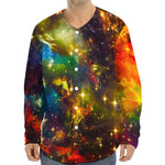 Colorful Universe Galaxy Space Print Long Sleeve Baseball Jersey