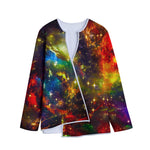 Colorful Universe Galaxy Space Print Long Sleeve Short Coat
