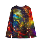 Colorful Universe Galaxy Space Print Long Sleeve Short Coat