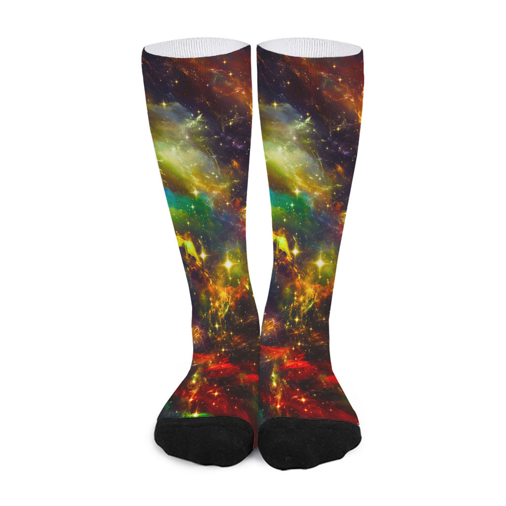 Colorful Universe Galaxy Space Print Long Socks