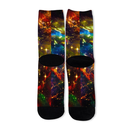 Colorful Universe Galaxy Space Print Long Socks