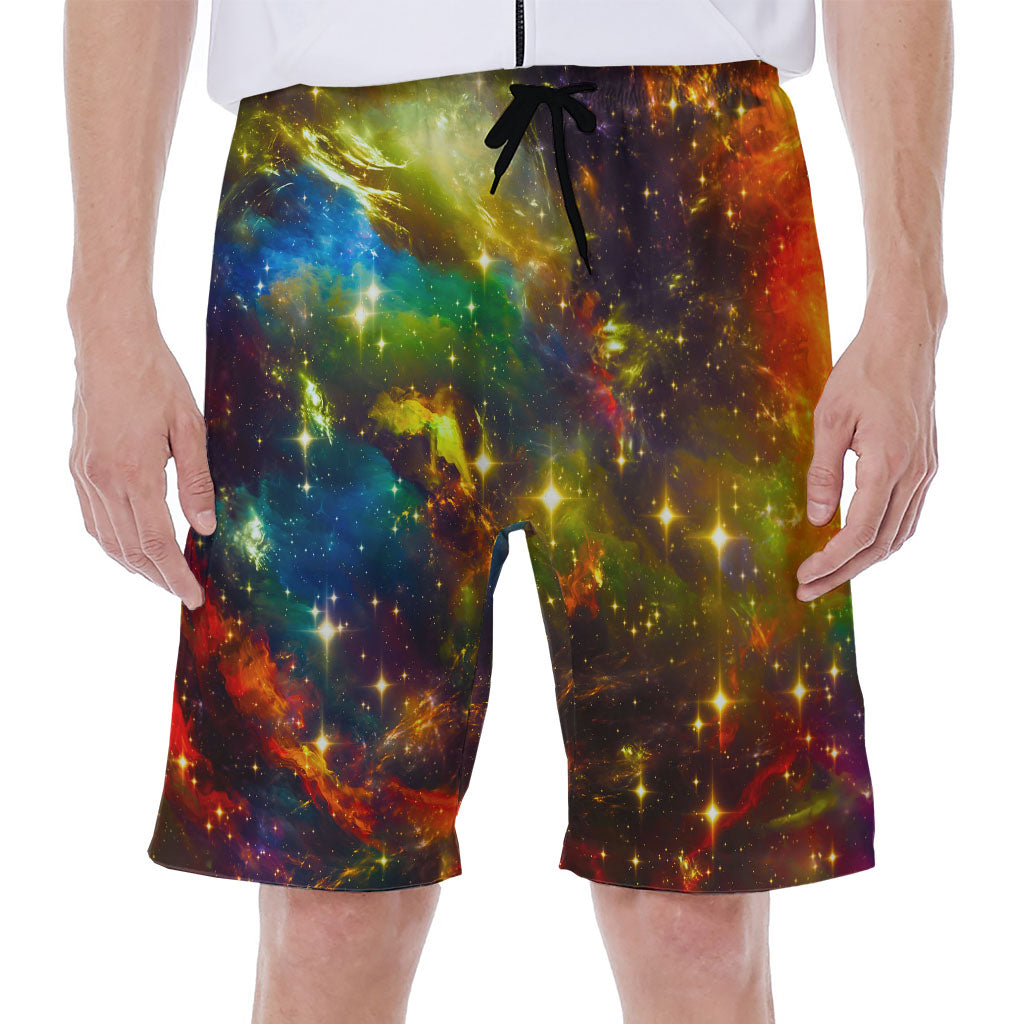 Colorful Universe Galaxy Space Print Men's Beach Shorts