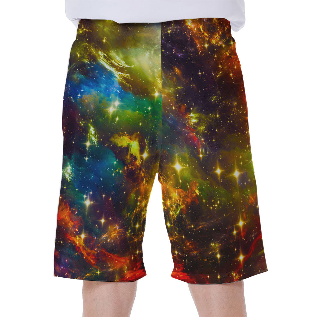 Colorful Universe Galaxy Space Print Men's Beach Shorts