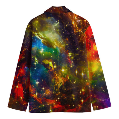 Colorful Universe Galaxy Space Print Men's Blazer