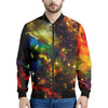 Colorful Universe Galaxy Space Print Men's Bomber Jacket