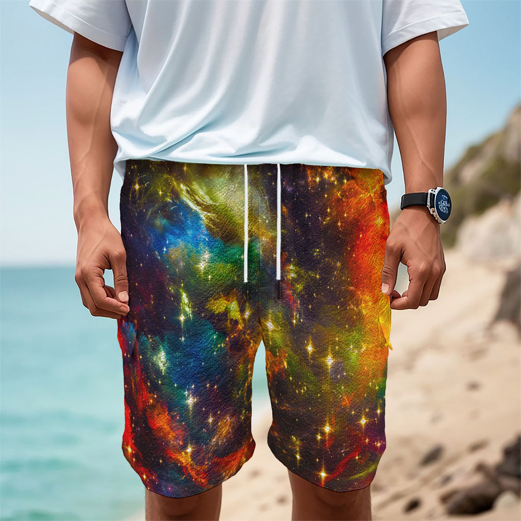 Colorful Universe Galaxy Space Print Men's Cargo Shorts