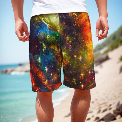 Colorful Universe Galaxy Space Print Men's Cargo Shorts
