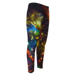 Colorful Universe Galaxy Space Print Men's Compression Pants